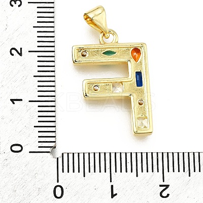 Brass Micro Pave Clear Cubic Zirconia Pendants KK-G521-01G-F-01-1