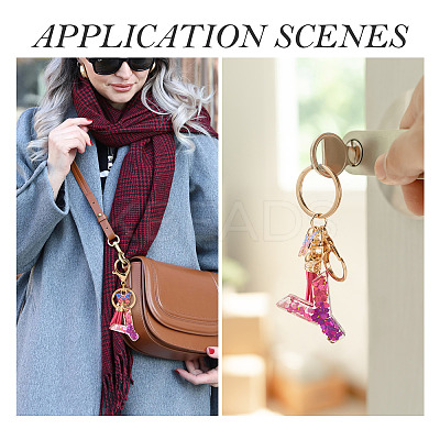 Alloy Resin Butterfly Keychains KEYC-TADJ0002-02G-Y-1