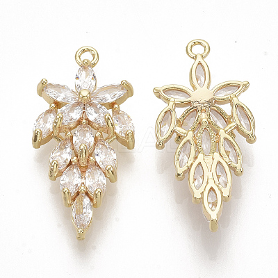 Brass Micro Pave Cubic Zirconia Pendants ZIRC-K082-019A-1