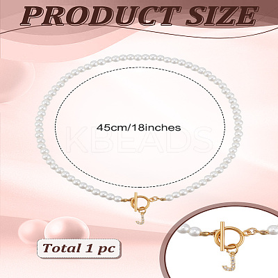 1Pc Brass Clear Cubic Zirconia Letter Pendant Necklaces NJEW-LP0001-32J-1