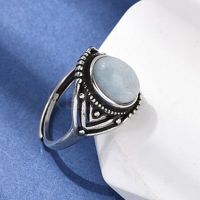 Natural Aquamarine Finger Rings RJEW-A084-06AS-06-1