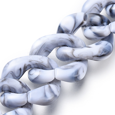 Handmade Acrylic Curb Chains AJEW-JB00555-05-1