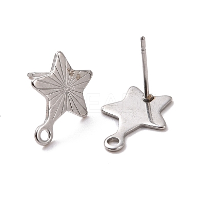 Non-Tarnish 201 Stainless Steel Stud Earring Findings STAS-K241-10P-1