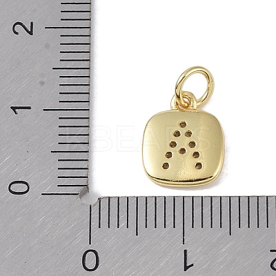Rack Plating Brass Micro Pave CLear Cubic Zirconia Charms KK-E110-14G-A-1
