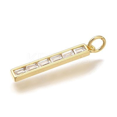 Rack Plating Brass Micro Pave Cubic Zirconia Pendants X-KK-I720-48G-1