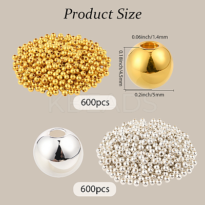 1200Pcs 2 Colors CCB Plastic Beads CCB-PA0001-04B-1