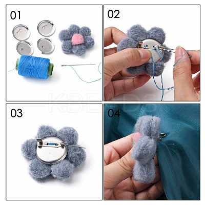 Platinum Plated  Iron DIY Iron Brooch Findings X-E069Y-1