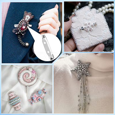 120Pcs 4 Styles Iron Brooch Findings IFIN-SP0001-33P-1