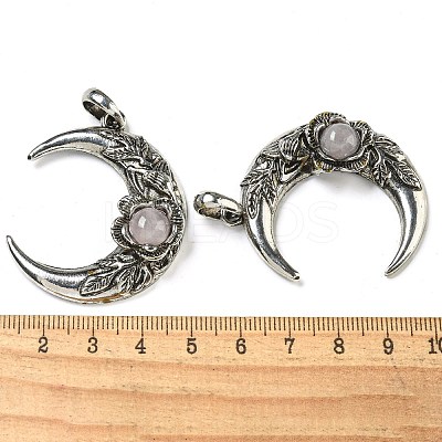 Natural Rose Quartz Pendants G-P547-04AS-04-1