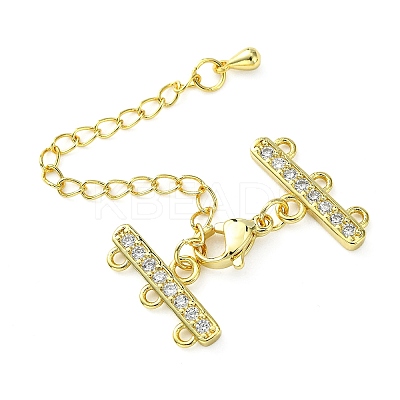 Brass Micro Pave Cubic Zirconia Chain Extender ZIRC-Q022-029G-NR-1