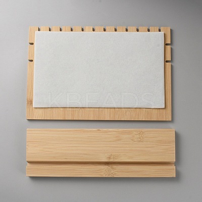 Rectangle Wood Necklace Organizer Display Stands with Velvet Mat AJEW-WH0166-37-1