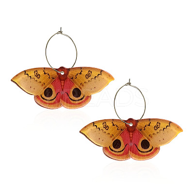 Butterfly Alloy Acrylic Hoop Earrings FS-WG09DCE-07-1
