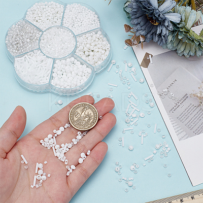 106G 7 Styles Frosted Opaque Glass Seed Beads Set SEED-GO0001-11A-1
