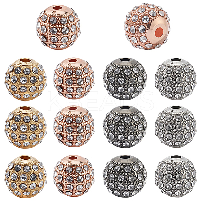 20Pcs 4 Colors Alloy Rhinestone Beads FIND-PA0001-20-1