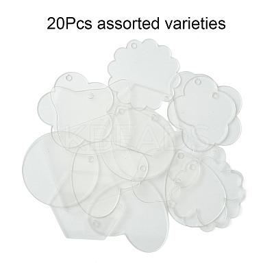 20Pcs Acrylic Pendants OACR-YW0002-36B-1