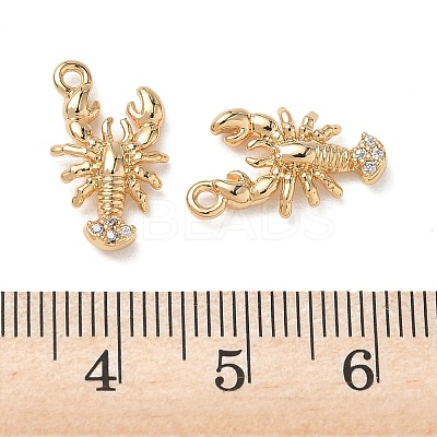 Brass Micro Pave Clear Cubic Zirconia Pendants KK-D261-05G-1