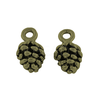 Pine Cone Tibetan Style Alloy Pendants TIBEP-R344-25AB-LF-1