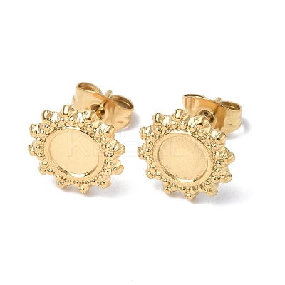 Ion Plating(IP) 304 Stainless Steel Stud Earring Findings STAS-F286-09G-1