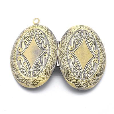 Brass Locket Pendants KK-F717-08AB-NR-1
