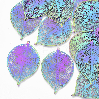 Ion Plating(IP) 201 Stainless Steel Filigree Pendants STAS-R102-18-1