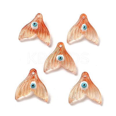 Transparent Glass with Enamel Pendants GLAA-G108-04-1