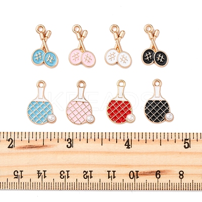 40Pcs 8 Styles Alloy Enamel Pendants ENAM-FS0002-54-1