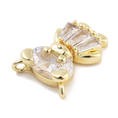 Brass Pave Clear Cubic Zirconia Pendants KK-Z061-18G-01-1