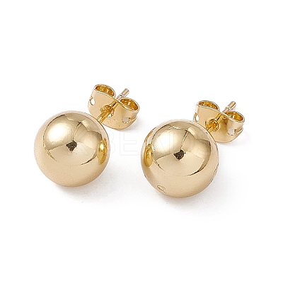 Rack Plating Brass Round Ball Stud Earrings for Women EJEW-F294-08E-G-1