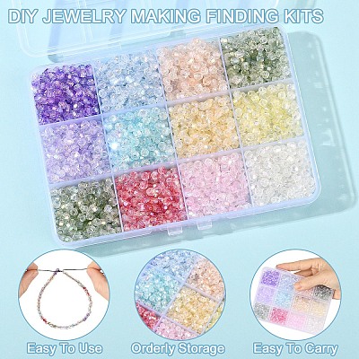 2400pcs 12 Colors Transparent Spray Painted Glass Beads EGLA-YW0005-29-1
