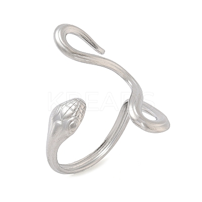 304 Stainless Steel Open Cuff Rings for Women RJEW-A079-06D-P-1