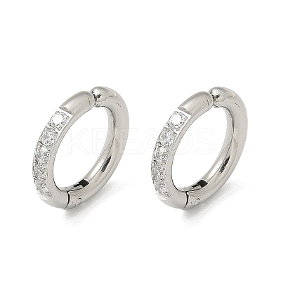304 Stainless Steel Micro Pave Clear Cubic Zirconia Cuff Earrings EJEW-C096-60P-1
