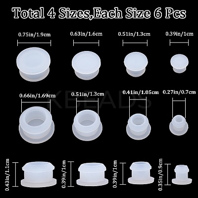 24Pcs 4 Style Silicone Bottle Seal Plug AJEW-GF0008-11A-1