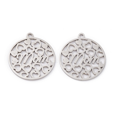 Mother's Day Non-Tarnish 201 Stainless Steel Pendants STAS-D451-26P-1