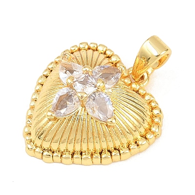 Brass Micro Pave Cubic Zirconia Pendants KK-K418-05G-1