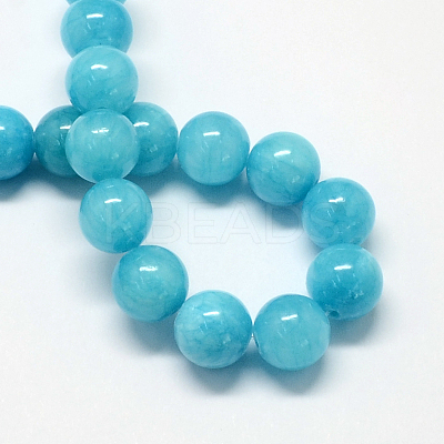 Natural Dyed Yellow Jade Gemstone Bead Strands G-R271-10mm-Y05-1