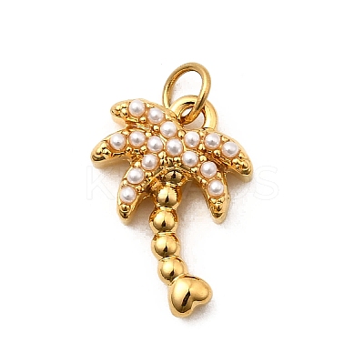 304 Stainless Steel ABS Imitation Pearl Pendants STAS-B097-07G-01-1