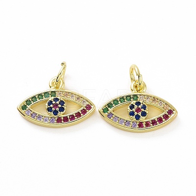 Brass Micro Pave Cubic Zirconia Pendants KK-E068-VF082-1