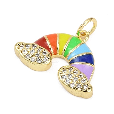 Brass Micro Pave Cubic Zirconia Enamel Pendants KK-L231-03G-1