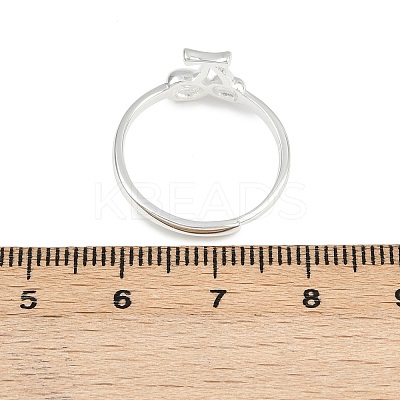 925 Sterling Silver Adjustable Finger Rings for Women RJEW-P157-01S-1