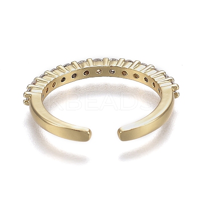 Adjustable Brass Micro Pave Clear Cubic Zirconia Cuff Rings LS-ZIRC-Z002-11G-1