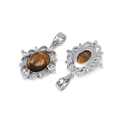 Brass Micro Pave Clear Cubic Zirconia Pendants KK-P302-23P-1