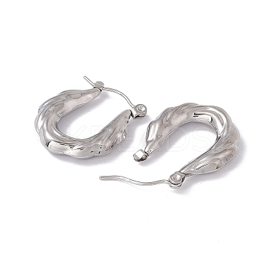 Non-Tarnish 304 Stainless Steel Thick Hoop Earrings for Women EJEW-E199-11P-1