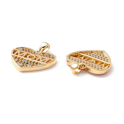 Brass Micro Pave Colorful Cubic Zirconia Pendants ZIRC-Z019-21G-NR-1