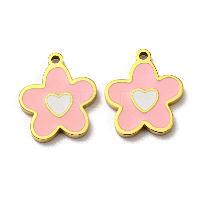 304 Stainless Steel Enamel Charms STAS-L022-017G-1