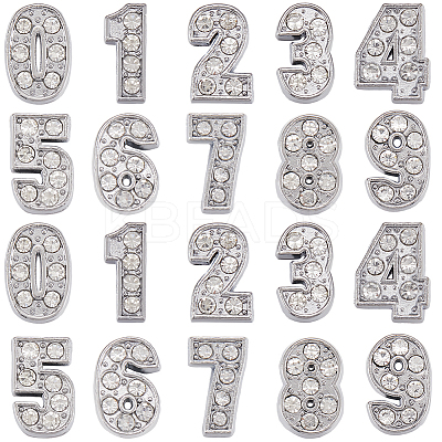 50POcs 10 Styles Alloy Rhinestone Slide Charms FIND-SC0009-79-1