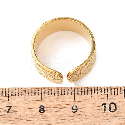 304 Stainless Steel Open Cuff Rings for Women RJEW-K309-25G-1
