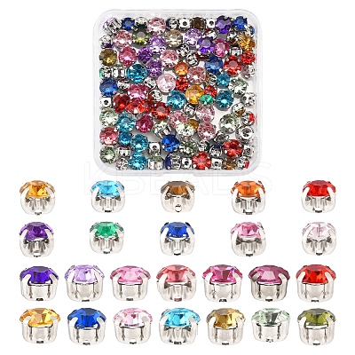 100Pcs 2 Styles Sew on Rhinestone GACR-FS0001-01-1