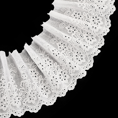 5 Yards Cotton Embroidery Flower Lace Trim OCOR-MA0001-30-1