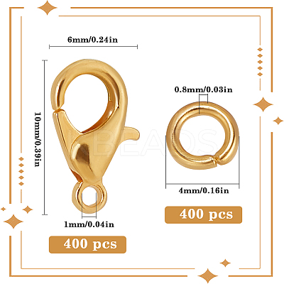 400Pcs Zinc Alloy Lobster Claw Clasps FIND-SP0001-29G-1