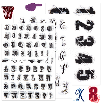 3Pcs 3 Styles Letter Number Clear Silicone Stamps DIY-CP0009-76-1